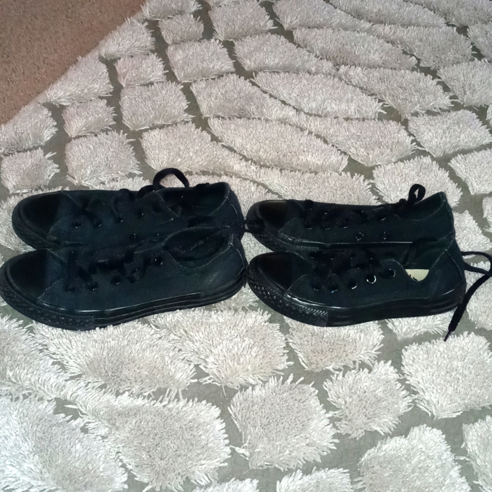 Like New Sizes 12 and 2 black Converse sneakers